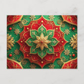 Red Green Decorative Holiday Postcard Briefkaart (Voorkant)