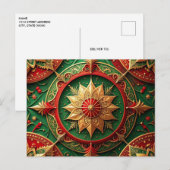 Red Green Decorative Holiday Postcard Briefkaart (Voorkant / Achterkant)