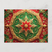 Red Green Decorative Holiday Postcard Briefkaart (Voorkant)