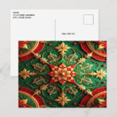 Red Green Decorative Holiday Postcard Briefkaart (Voorkant / Achterkant)