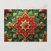 Red Green Decorative Holiday Postcard Briefkaart (Voorkant)