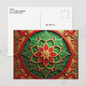 Red Green Decorative Holiday Postcard Briefkaart (Voorkant / Achterkant)