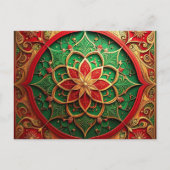Red Green Decorative Holiday Postcard Briefkaart (Voorkant)
