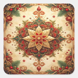 Red Green Decorative Holiday Sticker
