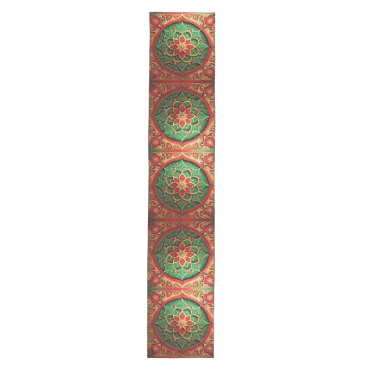 Red Green Decorative Holiday Table Runner Medium Tafelloper (Voorkant)