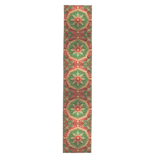 Red Green Decorative Holiday Table Runner Medium Tafelloper (Voorkant)