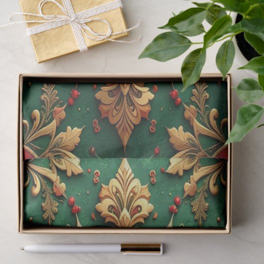 Red Green Decorative Holiday Tissue Paper Tissuepapier (Geschenk)