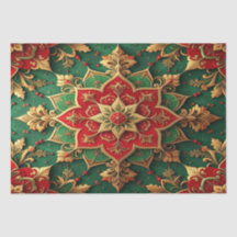 Red Green Decorative Holiday Tissue Paper