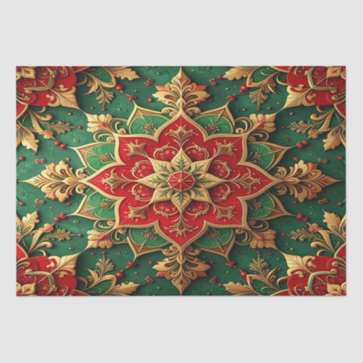 Red Green Decorative Holiday Tissue Paper Tissuepapier (Voorkant)