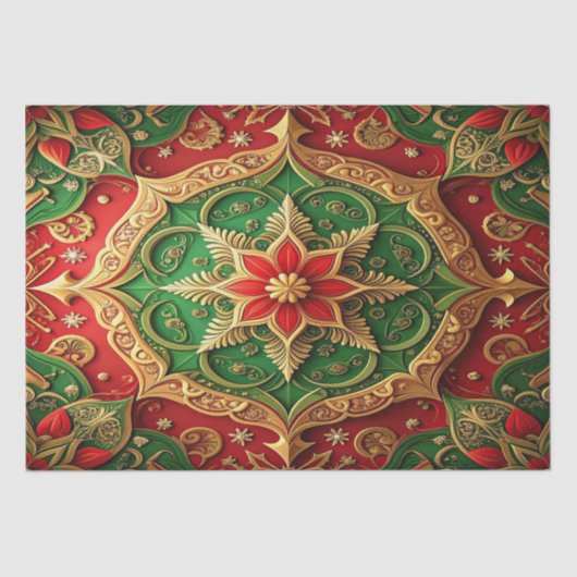 Red Green Decorative Holiday Tissue Paper Tissuepapier (Voorkant)