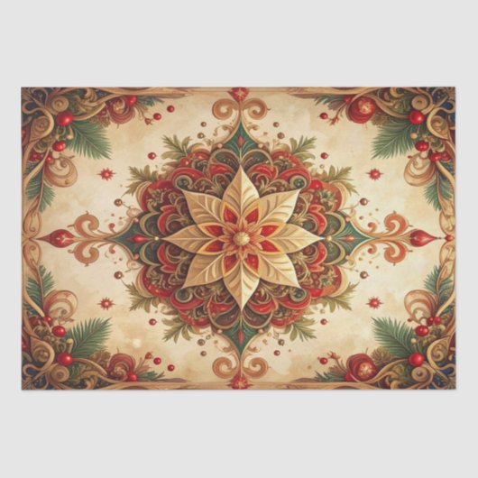 Red Green Decorative Holiday Tissue Paper Tissuepapier (Voorkant)