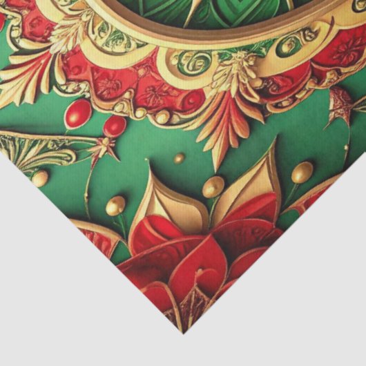 Red Green Decorative Holiday Tissue Paper Tissuepapier (Detail)