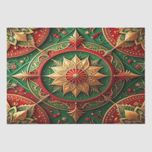 Red Green Decorative Holiday Tissue Paper Tissuepapier (Voorkant)
