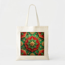 Red Green Decorative Holiday Tote Bag