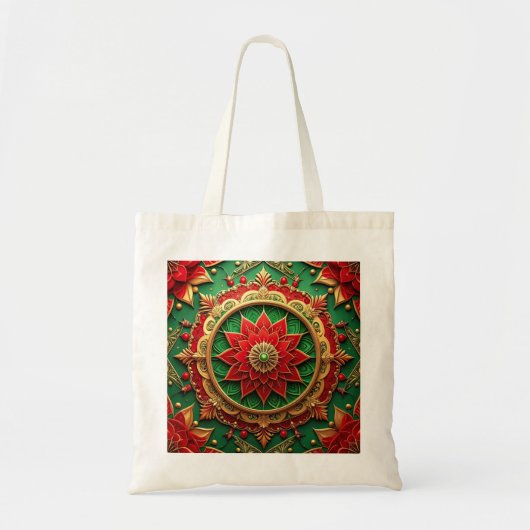Red Green Decorative Holiday Tote Bag (Voorkant)