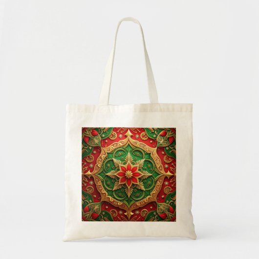 Red Green Decorative Holiday Tote Bag (Voorkant)