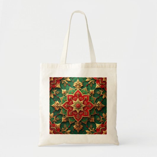 Red Green Decorative Holiday Tote Bag (Voorkant)