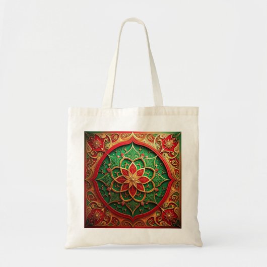 Red Green Decorative Holiday Tote Bag (Voorkant)