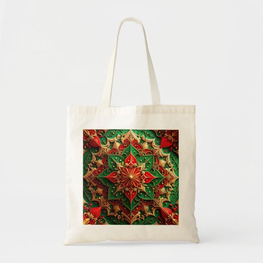 Red Green Decorative Holiday Tote Bag (Voorkant)