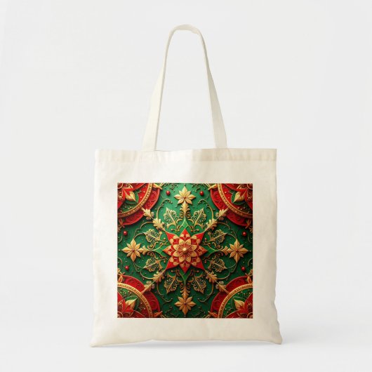 Red Green Decorative Holiday Tote Bag (Voorkant)