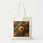 Red Green Decorative Holiday Tote Bag (Voorkant)