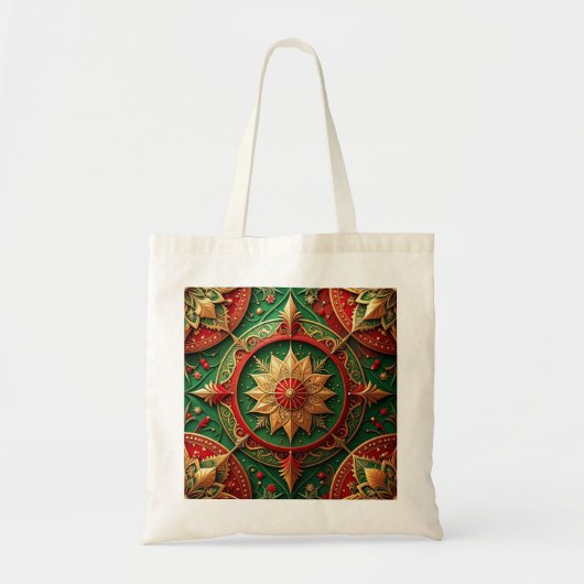 Red Green Decorative Holiday Tote Bag (Voorkant)