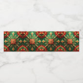 Red Green Decorative Holiday Waterfles Etiket (Enkel label)