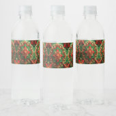 Red Green Decorative Holiday Waterfles Etiket (Flessen)