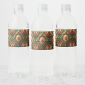 Red Green Decorative Holiday Waterfles Etiket (Flessen)