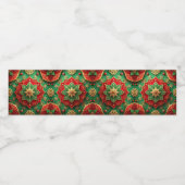 Red Green Decorative Holiday Waterfles Etiket (Enkel label)