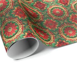 Red Green Decorative Holiday Wrapping Paper Cadeaupapier