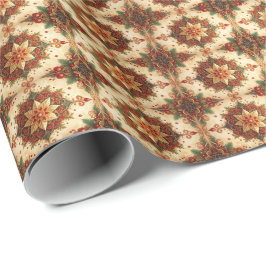 Red Green Decorative Holiday Wrapping Paper Cadeaupapier