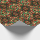 Red Green Decorative Holiday Wrapping Paper Cadeaupapier (Hoek)