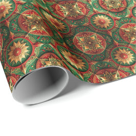 Red Green Decorative Holiday Wrapping Paper Cadeaupapier