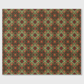Red Green Decorative Holiday Wrapping Paper Cadeaupapier (Vlak)