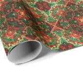 Red Green Decorative Holiday Wrapping Paper Cadeaupapier (Rol Hoek)