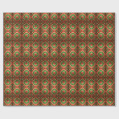 Red Green Decorative Holiday Wrapping Paper Cadeaupapier (Vlak)