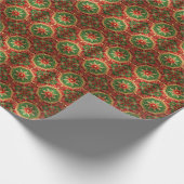 Red Green Decorative Holiday Wrapping Paper Cadeaupapier (Hoek)