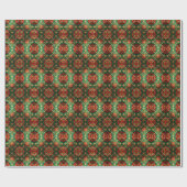 Red Green Decorative Holiday Wrapping Paper Cadeaupapier (Vlak)