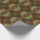 Red Green Decorative Holiday Wrapping Paper Cadeaupapier (Hoek)