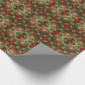 Red Green Decorative Holiday Wrapping Paper Cadeaupapier (Hoek)