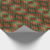 Red Green Decorative Holiday Wrapping Paper Cadeaupapier (Hoek)