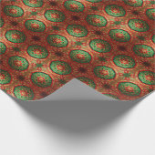 Red Green Decorative Holiday Wrapping Paper Cadeaupapier (Hoek)