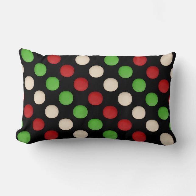 Red Green Dot Pattern Kussen (Voorkant)