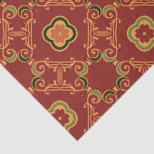 Red Green Elegant Classy  Baroque Pattern Tissuepapier (Detail)