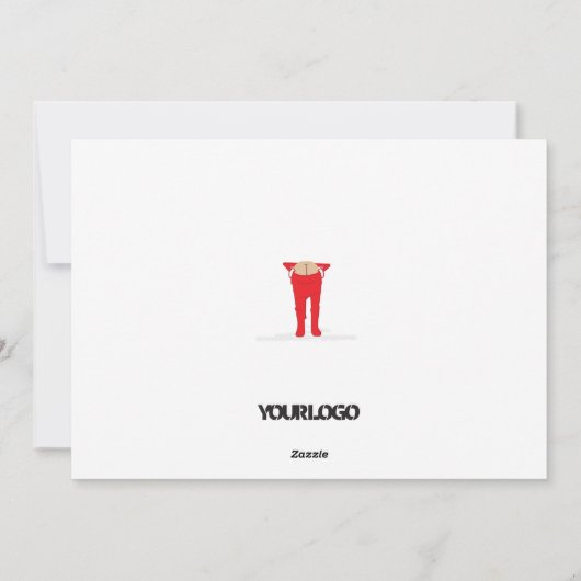 Red & Green Elf Shenanigans Corporate Christmas Feestdagenkaart (Achterkant)