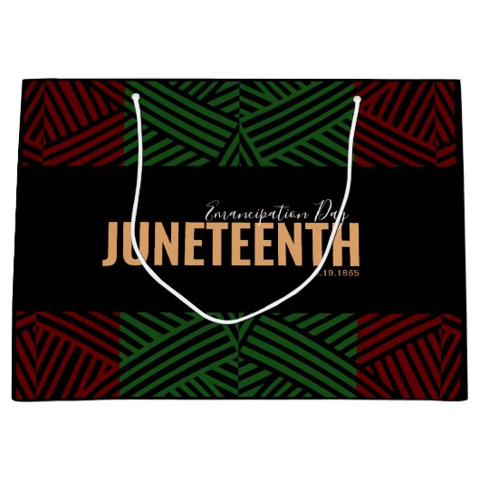 Red Green Emancipation Day June 19 JUNETEENTH Groot Cadeauzakje (Voorkant)