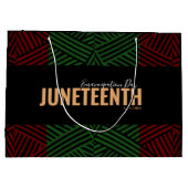 Red Green Emancipation Day June 19 JUNETEENTH Groot Cadeauzakje (Achterkant)