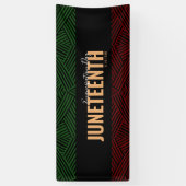 Red Green Emancipation Day June 19 JUNETEENTH Spandoek (Verticaal)