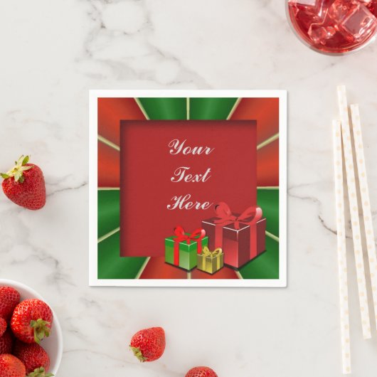 Red Green en Gold kerstdozen Napkins Servetten (Insitu)